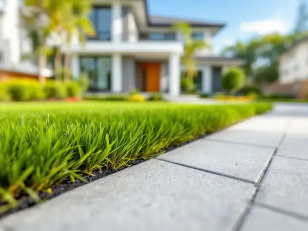Artificial turf front yard