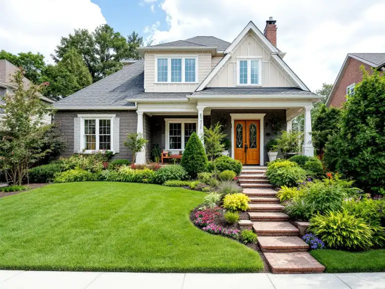 Beautifully landscaped front yard